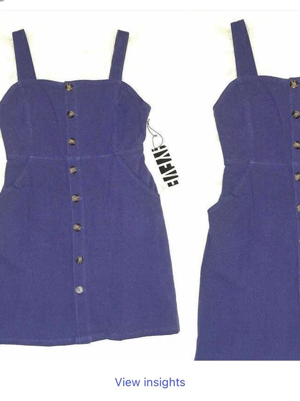 HYFVE Button-Front Purple Mini Dress with Square Neck